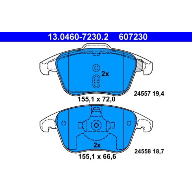 Bremsbelagsatz Peugeot P. 3008/5008 1,2-1,6/2,0 Hdi 09 | 13.0460-7230.2