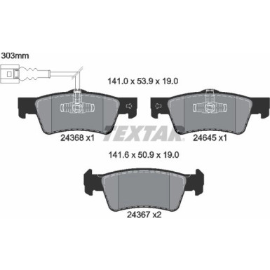 Bremsbelagsatz Vw T. T5 1 Sensor | 2436801