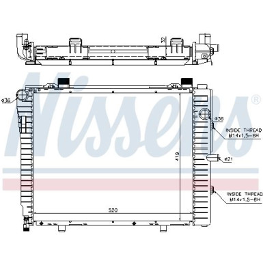 Wasserkühler PKW | MERCEDES W 202 C 200 KOMP. 95 | 62712A