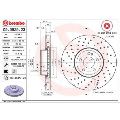 Bremsscheibe VA Co-Cast | MERCEDES C, E-Klasse 13 | 09.D529.23