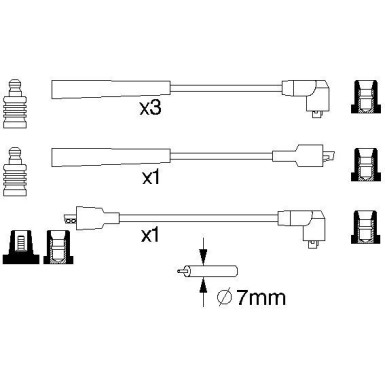 Zündleitungssatz | MITSUBISHI | 0 986 357 122