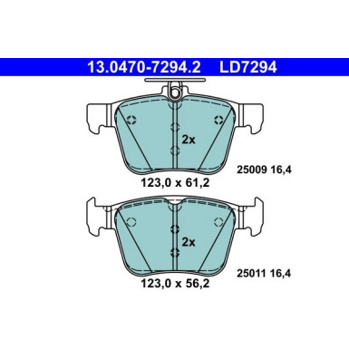 Bremsbelagsatz Vw T. Golf/Passat/Tiguan/Touran 1.0-2.0 12- Keramik | 13.0470-7294.2