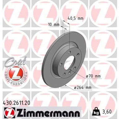 ZIMMERMANN Bremsscheibe | 430.2611.20