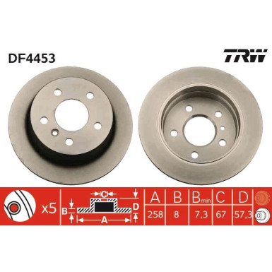 Bremsscheibe Db T. W169 B-Klasse | DF4453