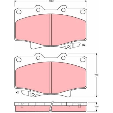 Bremsbelagsatz Toyota P. Landcr | GDB1154