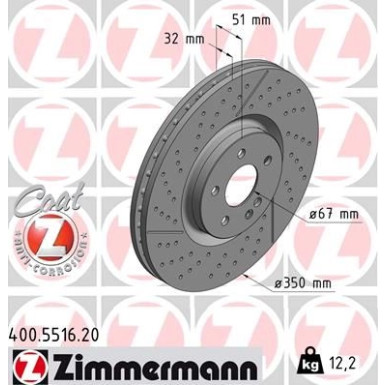 ZIMMERMANN Bremsscheibe | 400.5516.20