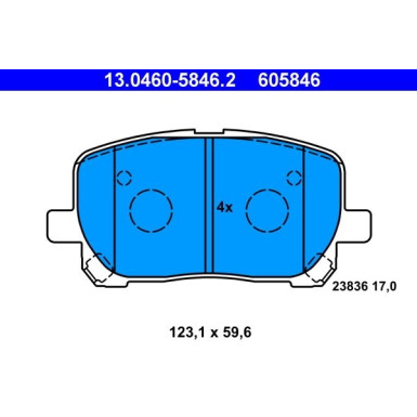 Bremsbelagsatz Toyota P. Avensis 2.0 01-09 | 13.0460-5846.2