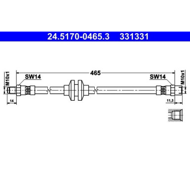 ATE Bremsschlauch | 24.5170-0465.3