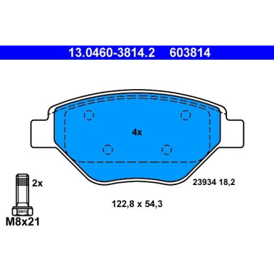 Bremsbelagsatz Renault P. Megane 1.4 02 | 13.0460-3814.2