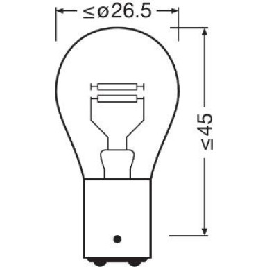 P21/5W Osram | 12V 21/5W BAY15D UL | METALLSOCKEL Ultra Life | 7528ULT