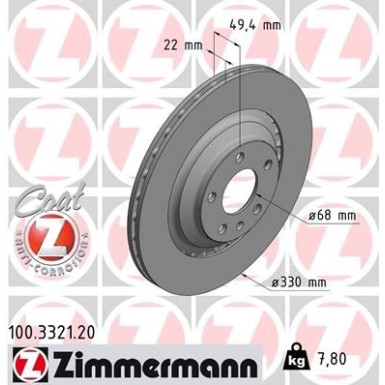 ZIMMERMANN Bremsscheibe | 100.3321.20