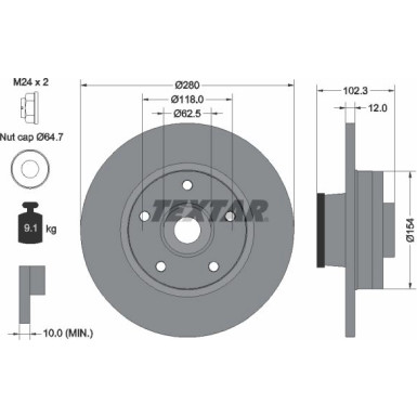 Bremsscheibe Opel T. Vivaro 1.9-2.5D 01- Mit Abs-Lager | 92153703