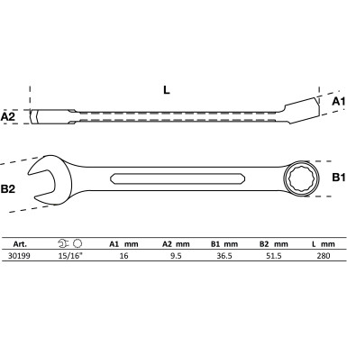 BGS Maul-Ringschlüssel | SW 15/16"""" | 30199