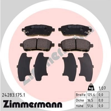 ZIMMERMANN Bremsbeläge | 24283.175.1