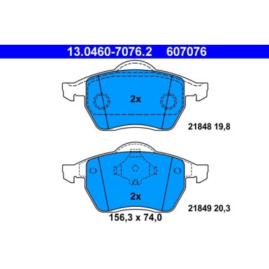 Bremsbelagsatz Vw P. Sharan 1.8-2.8 95-10 | 13.0460-7076.2