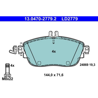 Bremsbelagsatz Db P. W176/W246/X156 11- Keramik | 13.0470-2779.2