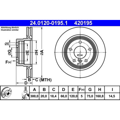 Bremsscheibe Bmw T. E87/E90 04 | 24.0120-0195.1