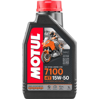 Motul 7100 Road / Off Road /Adventure / V-Twin 4T MA2 15W-50 1 Liter | 104298