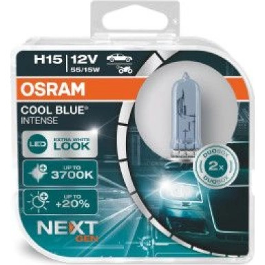 H15 Osram | 12V 55/15W CBN HCB | Cool Blue Intense, Duo-Box | 64176CBN-HCB