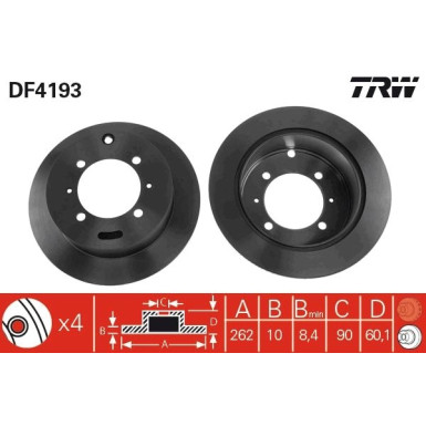 Bremsscheibe Mitsubishi T. Space Wagon 92 | DF4193