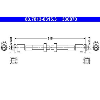 ATE Bremsschlauch | 83.7813-0315.3