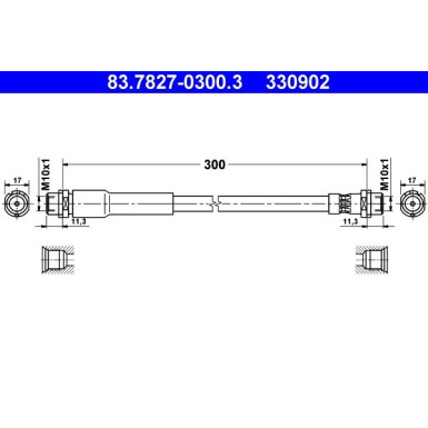 ATE Bremsschlauch | 83.7827-0300.3