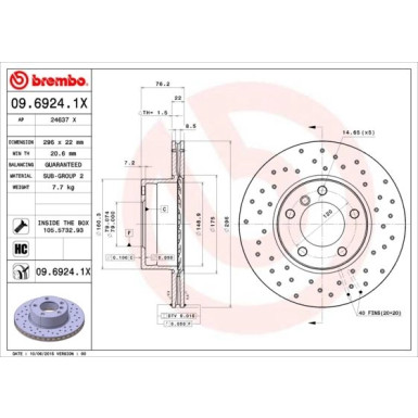 Bremsscheibe VA Xtra | BMW E39 520i-535i 96 | 09.6924.1X