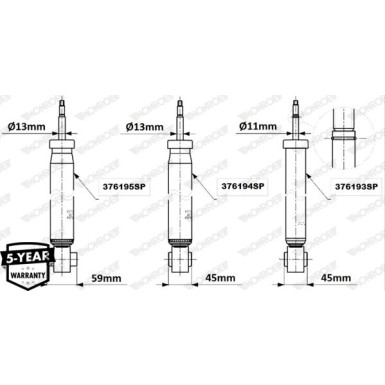 MONROE OESpectrum HA li/re | AUDI A3 2012 | 376195SP