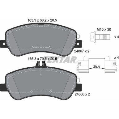 Bremsbelagsatz Db P. X204 2.0-3.5 4-Matic 08-15 Epad | 2486781