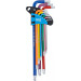 BGS Torx Winkelschlüssel-Satz Multicolour | extra lang | Kugelkopf | 9-tlg. | 74465