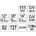 Steckschlüsselsatz Xl Typ2 1/2 + 3/8 + 1/4 111-Tlg | YT-38831