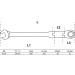 BGS Doppelgelenk-Ratschenring-Maulschlüssel | abwinkelbar | SW 19 mm | 6179