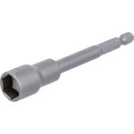 BGS Steckschlüssel-Einsatz Sechskant | extra lang | für Bohrmaschinen | Antrieb Außensechskant 6,3 mm (1/4"""") | SW 13 mm | 2769