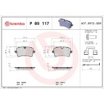 BREMBO Bremsklötze HA | AUDI A8 09 | P 85 117