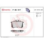 BREMBO Bremsklötze HA | CITROEN C3 16- VW Golf 83-01 | P 85 017