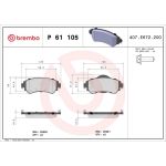 BREMBO Bremsklötze VA | CITROEN C4 09 | P 61 105