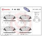 BREMBO Bremsklötze VA | LAND ROVER Discovery,RANGE ROVER Sport 05 | P 44 022