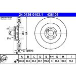 Bremsscheibe Audi P. A8 2.8-6.0 Quattro 02-10 | 24.0136-0103.1