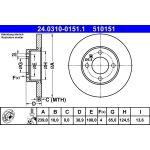 Bremsscheibe Audi S. 80 1.3-1.6 72-86 Power Disc | 24.0310-0151.1