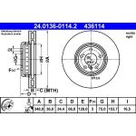 Bremsscheibe Bmw S. 5/6/7 10-Pr | 24.0136-0114.2