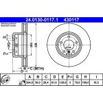 Bremsscheibe Bmw S. 7 3.0 01-08 | 24.0130-0117.1