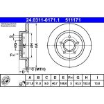 Bremsscheibe Ford T. Focus 1.0-2.0 10- Power Disc | 24.0311-0171.1