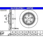 Bremsscheibe Jaguar T. S-Type/Xj 2,5-4,2 99-09 | 24.0120-0708.1