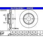 Bremsscheibe Nissan P. Cube/Tiida 1.5 Dci/1.6-1.8 07 | 24.0124-0238.1