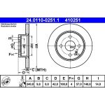 Bremsscheibe Opel T. Astra G 1.2-1.8/ 1.3-1.9Cdti 98 | 24.0110-0251.1