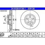 Bremsscheibe Peugeot S. 807/Expert 1.6-2.2 96- Power Disc | 24.0328-0136.1