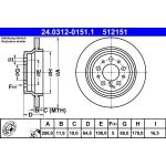 Bremsscheibe Volvo T. S60/S80/V70/Xc70 97-10 Power Disc | 24.0312-0151.1