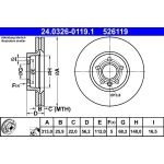 Bremsscheibe Vw P. Sharan/T4 90-10 Power Disc | 24.0326-0119.1