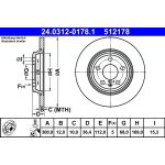 Bremsscheibe Vw T. A4/A5/A6/A7/Q5 08- Power Disc | 24.0312-0178.1