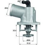 Integralthermostat mit Dichtung | OPEL Astra G/Zaff. Mot.16XEL/X14XE | TI 55 92D